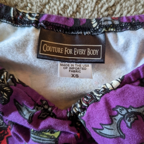 Pin Up Girl Clothing Purple Monster Halloween Quarter Sleeve Dress - Picture 5 of 5